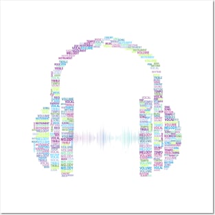 Music Headphones Word Cloud Posters and Art